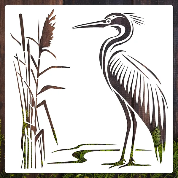 White_Waterbird_Stencil_Reusable_Plastic_Painting_Template_Home_Decor