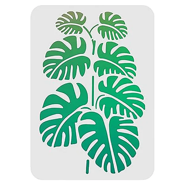 White_Leaf_Stencil_Reusable_Plastic_Monstera_Leaves_Template_Home_Decor