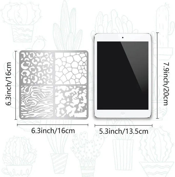 White_Animal_Print_Metal_Stencil_Leopard_Skin_Stainless_Steel_Drawing_Template_General