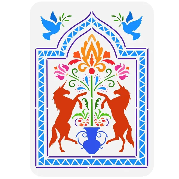 White_Unicorn_Stencils_Folk_Art_Template_Plastic_Unicorn_Diy_And_Craft