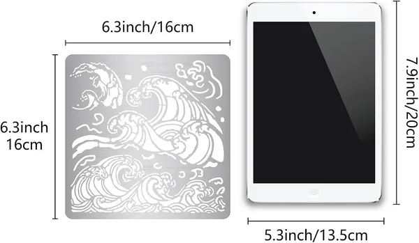 White_Sea_Waves_Metal_Stencil_Ocean_Wave_Stainless_Steel_Drawing_Template_Diy_And_Craft