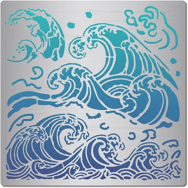 White_Sea_Waves_Metal_Stencil_Ocean_Wave_Stainless_Steel_Drawing_Template_Diy_And_Craft