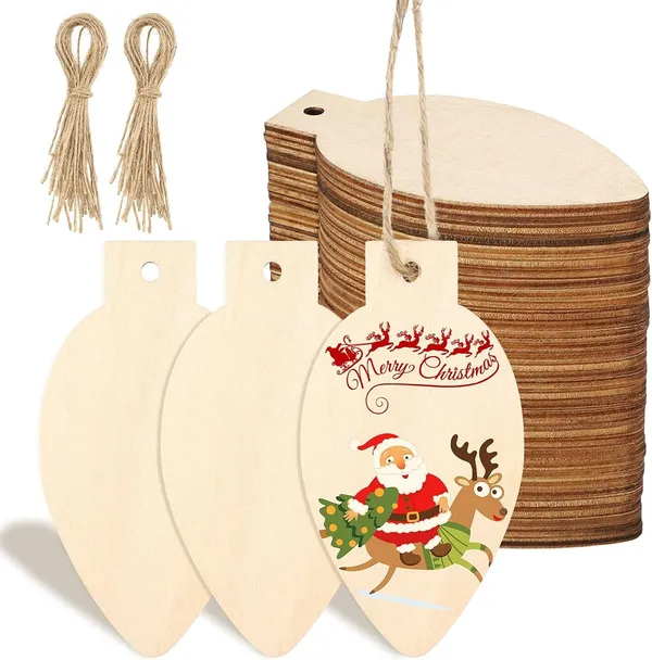 Beige_Christmas_Light_Bulb_Wooden_Slices_Diy_And_Craft