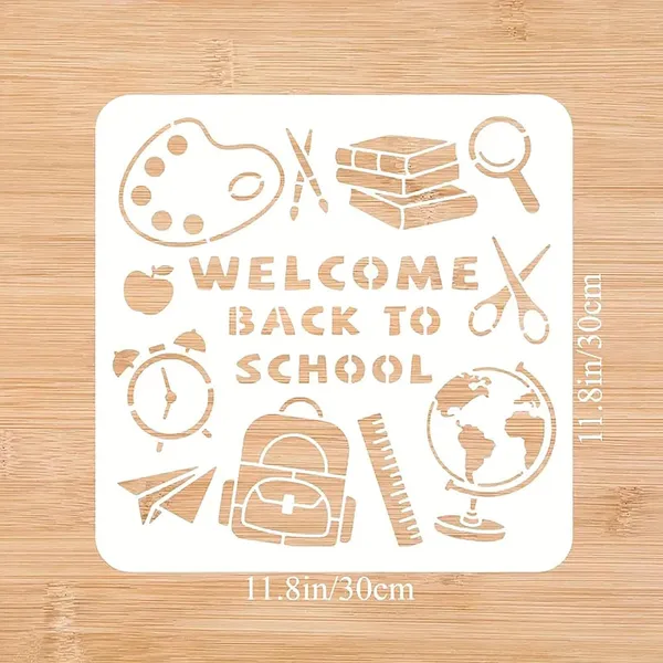 White_Welcome_Back_To_School_Stencil_Reusable_Plastic_Template_Home_Decor