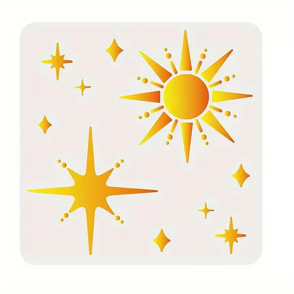 White_Sun_Design_Stencil_Hollow_Out_Plastic_Template_Diy_And_Craft