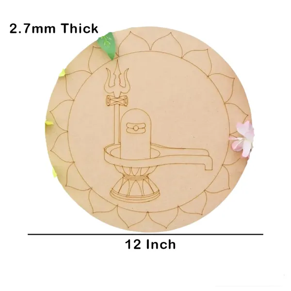 Beige_Wooden_Lippan_Art_Wall_Panel_Shivling_Diy_And_Craft
