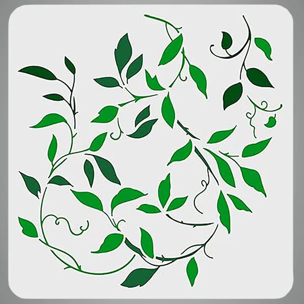 White_Delicate_Vine_Stencil_Reusable_Leaf_Plant_Stencil_Home_Decor