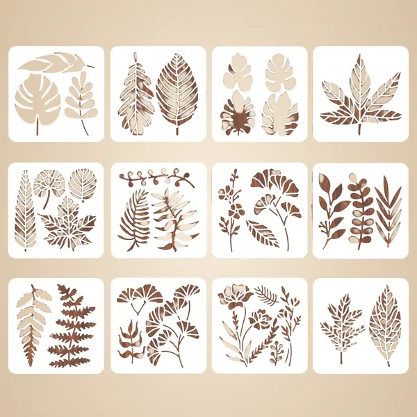 White_Leaf_Wall_Stencils_Home_Decor