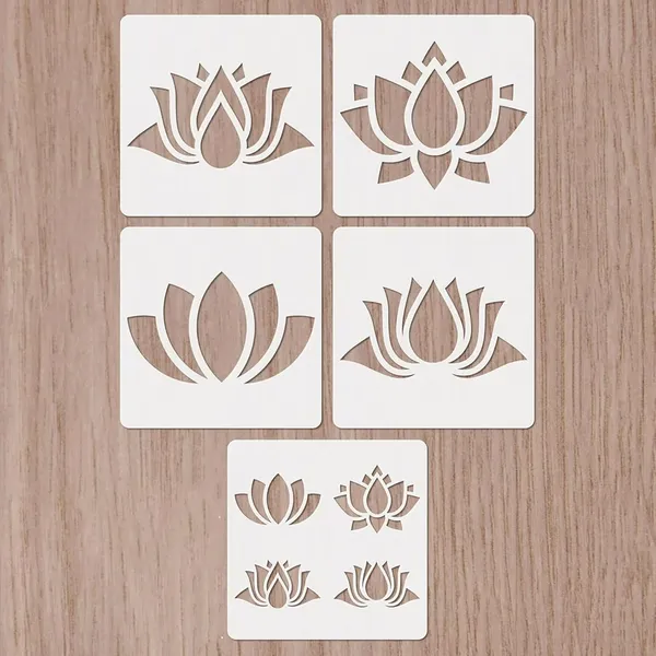 White_Lotus_Flower_Stencils_Yoga_Meditation_Art_Templates_Reusable_Plastic_Stencils_Diy_And_Craft