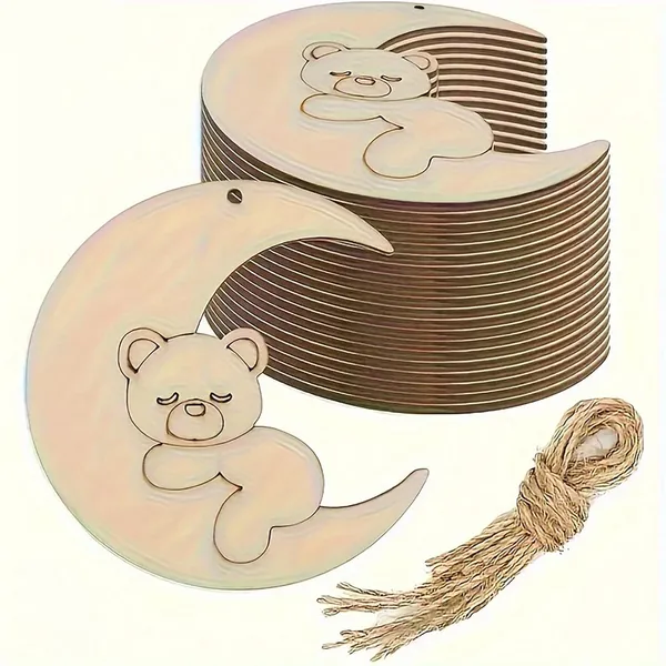 Beige_Wooden_Bear_Moon_Shaped_Hanging_Ornaments_Diy_Painting_Craft_Kids