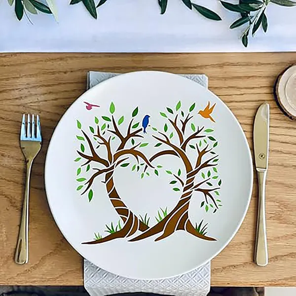 White_Love_Tree_Painting_Stencil_Home_Decor