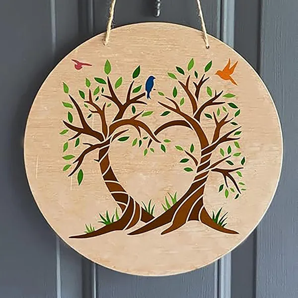 White_Love_Tree_Painting_Stencil_Home_Decor