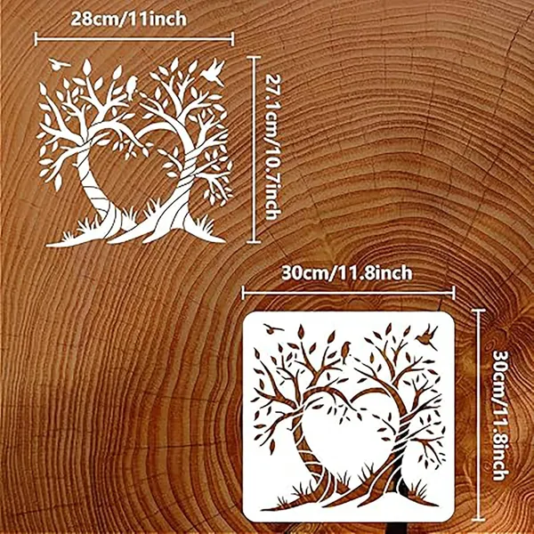 White_Love_Tree_Painting_Stencil_Home_Decor