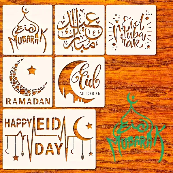 White_Ramadan_Eid_Islamic_Calligraphy_Plastic_Stencil_Diy_And_Craft