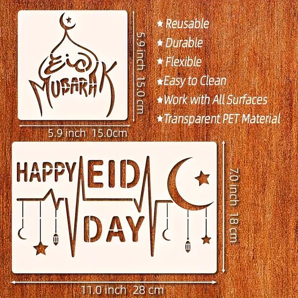 White_Ramadan_Eid_Islamic_Calligraphy_Plastic_Stencil_Diy_And_Craft