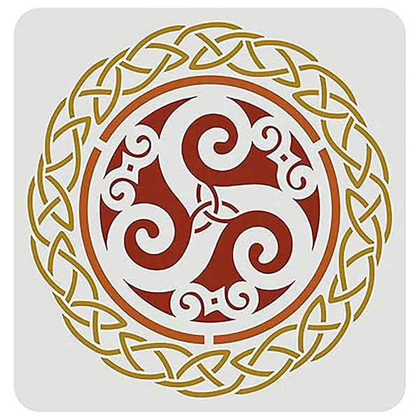 White_Celtic_Triskele_Stencil_Reusable_Viking_Triple_Spiral_Knot_Template_Home_Decor