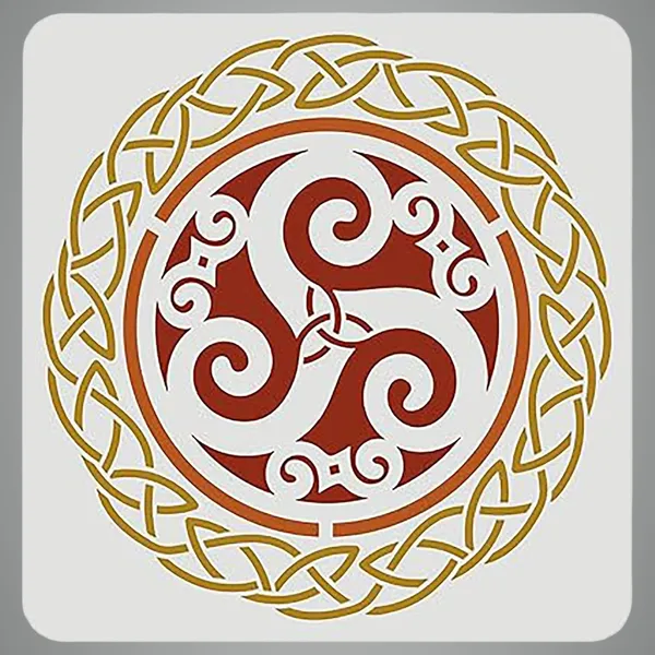 White_Celtic_Triskele_Stencil_Reusable_Viking_Triple_Spiral_Knot_Template_Home_Decor