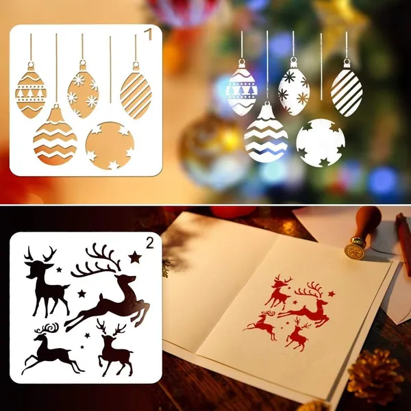 White_Christmas_Stencils_Template_Reusable_Plastic_Craft_Set_General