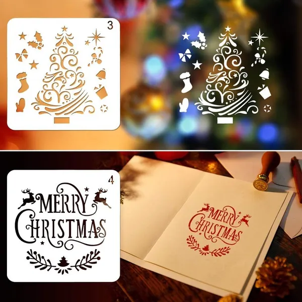 White_Christmas_Stencils_Template_Reusable_Plastic_Craft_Set_General