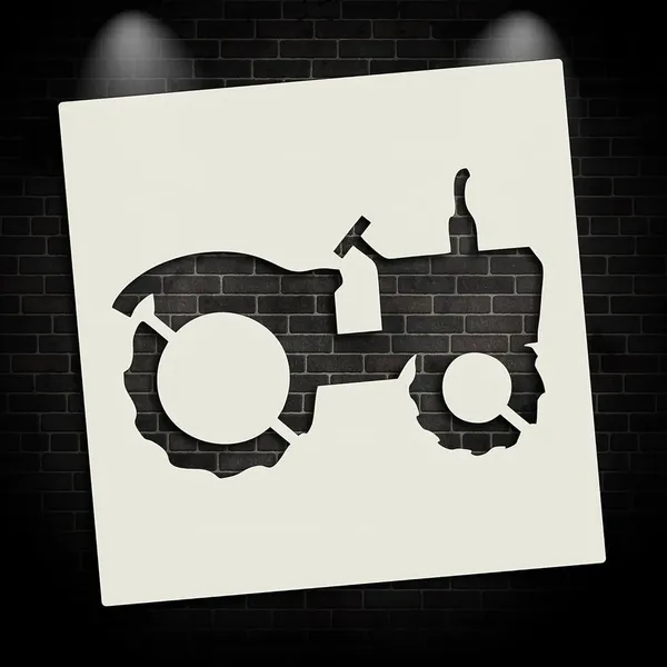 White_Tractor_Stencils_Reusable_Plastic_Stencil_Diy_And_Craft