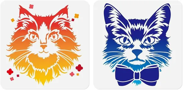 White_Cat_Head_Stencils_Cute_Kitten_Face_Reusable_Painting_Templates_Home_Decor