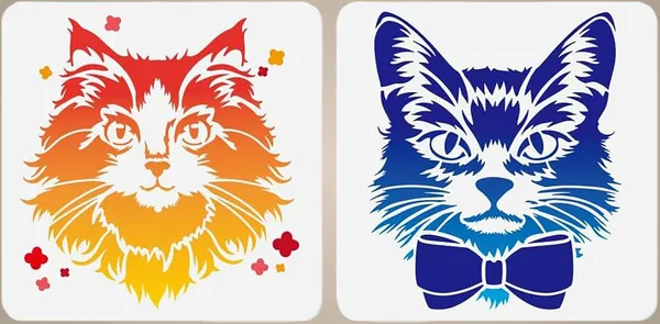 White_Cat_Head_Stencils_Cute_Kitten_Face_Reusable_Painting_Templates_Home_Decor