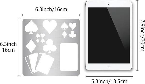 White_Playing_Cards_Metal_Stencil_Heart_Spade_Club_Diamond_Stainless_Steel_Drawing_Template_General