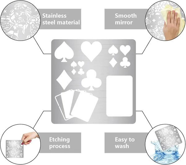 White_Playing_Cards_Metal_Stencil_Heart_Spade_Club_Diamond_Stainless_Steel_Drawing_Template_General