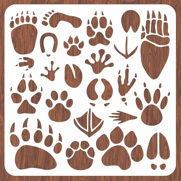 White_Paw_Print_Wall_Stencil_Reusable_Dog_Cat_Footprint_Painting_Template_Home_Decor