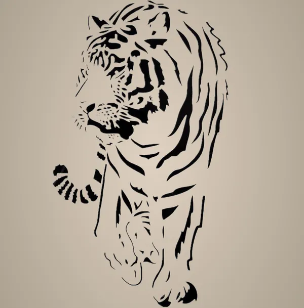 White_Animal_Stencils_Lion_Deer_Tiger_Wolf_Whale_Horse_Template_Diy_And_Craft