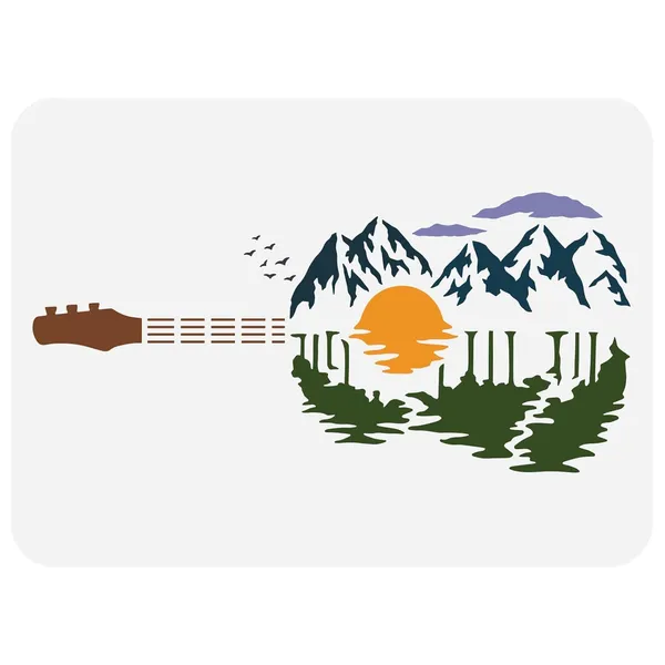 White_Sunset_Stencil_Mountains_Home_Decor