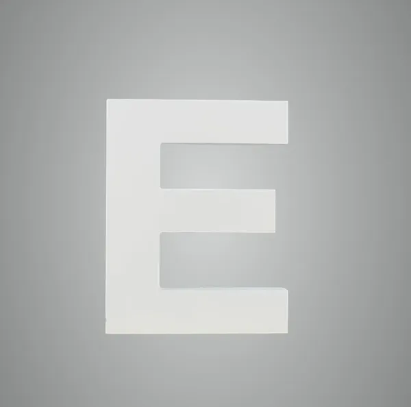 White_Standing_Letter_E_Decoration