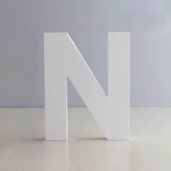 White_Standing_Letter_N_Decoration_Pvc_Block