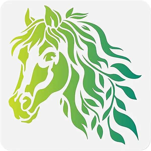 White_Horse_Head_Wall_Stencil_Home_Decor