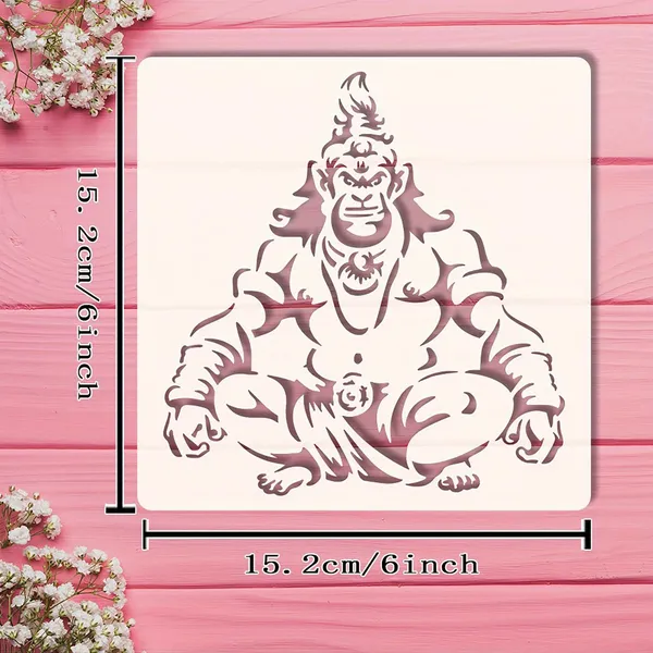 White_Lord_Hanuman_Stencil_Hindu_God_Monkey_God_Template_Diy_And_Craft