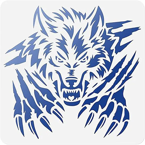 White_Wolf_Scratches_Stencil_Reusable_Wolf_Head_Craft_Template_Home_Decor