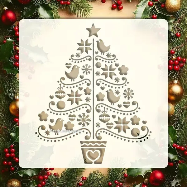White_Christmas_Tree_Painting_Stencil_Reusable_Holiday_Template_Diy_And_Craft