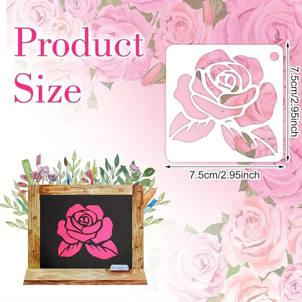 White_Flower_Stencils_Reusable_Plastic_Painting_Templates_Diy_And_Craft