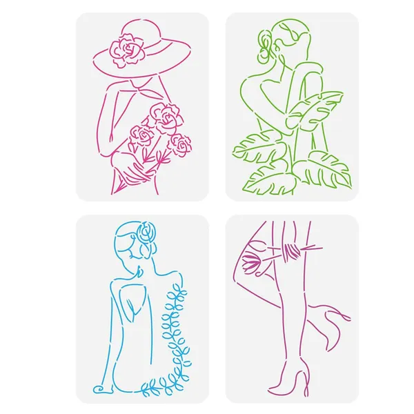 White_Line_Art_Woman_Painting_Stencil_Minimalist_Girl_Flower_Drawing_Template_Diy_And_Craft
