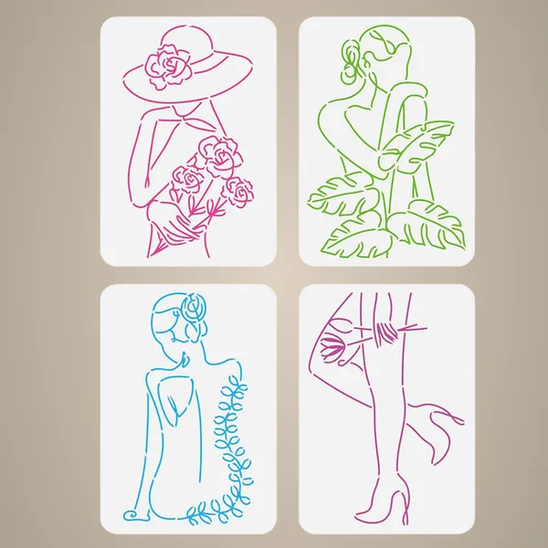 White_Line_Art_Woman_Painting_Stencil_Minimalist_Girl_Flower_Drawing_Template_Diy_And_Craft