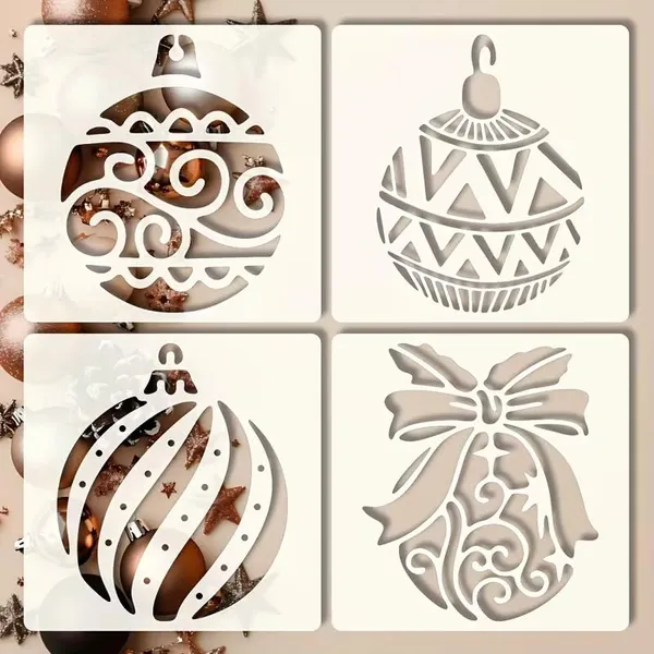 White_Christmas_Ball_Stencil_Templates_Reusable_Plastic_Craft_Stencils_Diy_And_Craft