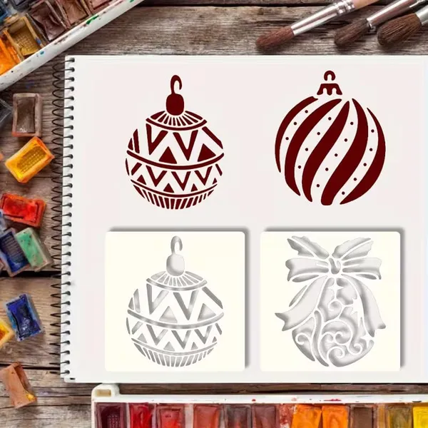 White_Christmas_Ball_Stencil_Templates_Reusable_Plastic_Craft_Stencils_Diy_And_Craft