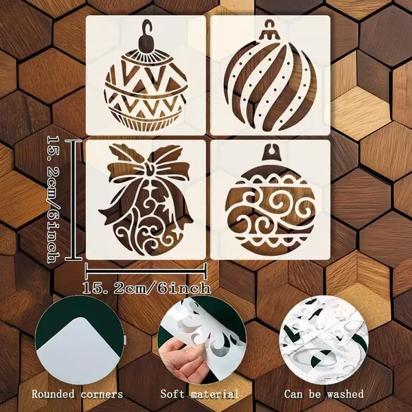 White_Christmas_Ball_Stencil_Templates_Reusable_Plastic_Craft_Stencils_Diy_And_Craft