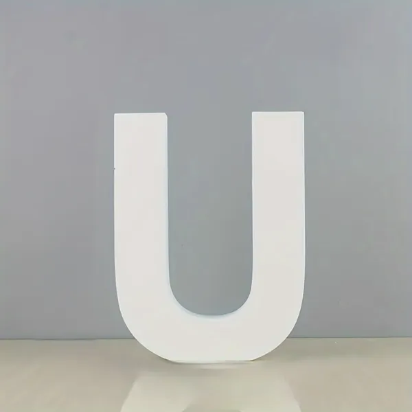 White_Standing_Letters_U_Decoration_Pvc_Block