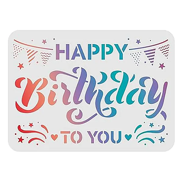 White_Happy_Birthday_Stencil_Reusable_Plastic_Template_Home_Decor
