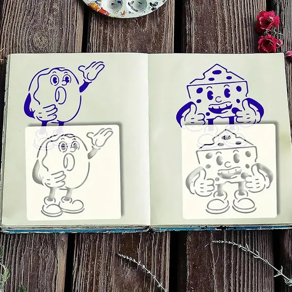 White_Reusable_Food_Emoticon_Stencil_Kids