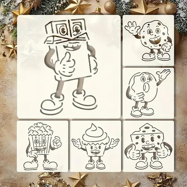 White_Reusable_Food_Emoticon_Stencil_Kids