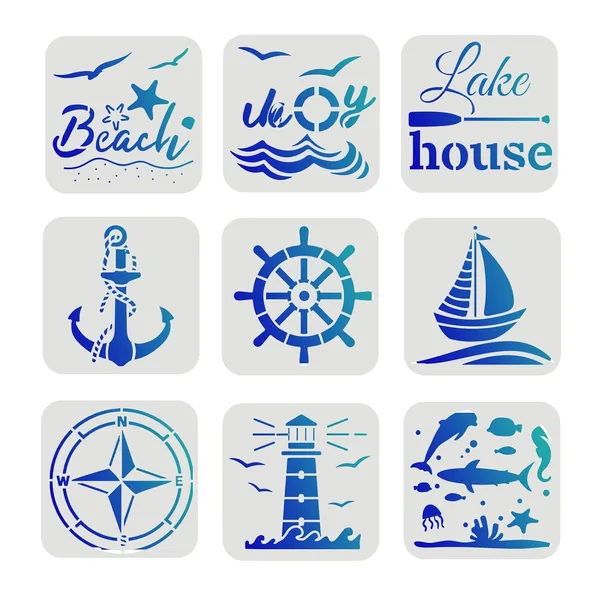 White_Compass_Anchor_Stencil_Plastic_Nautical_Painting_Diy_And_Craft