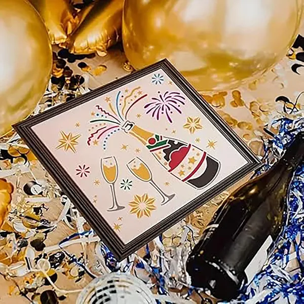 White_Champagne_Wine_Theme_Stencil_Plastic_Painting_Template_Home_Decor