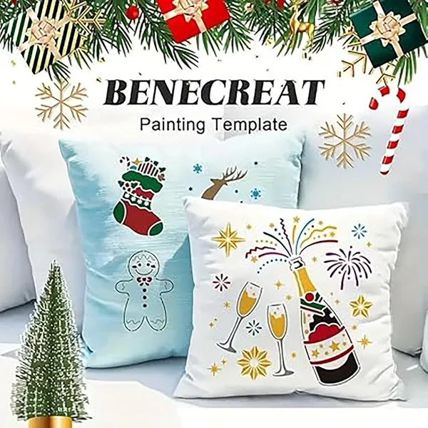 White_Champagne_Wine_Theme_Stencil_Plastic_Painting_Template_Home_Decor